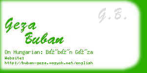 geza buban business card